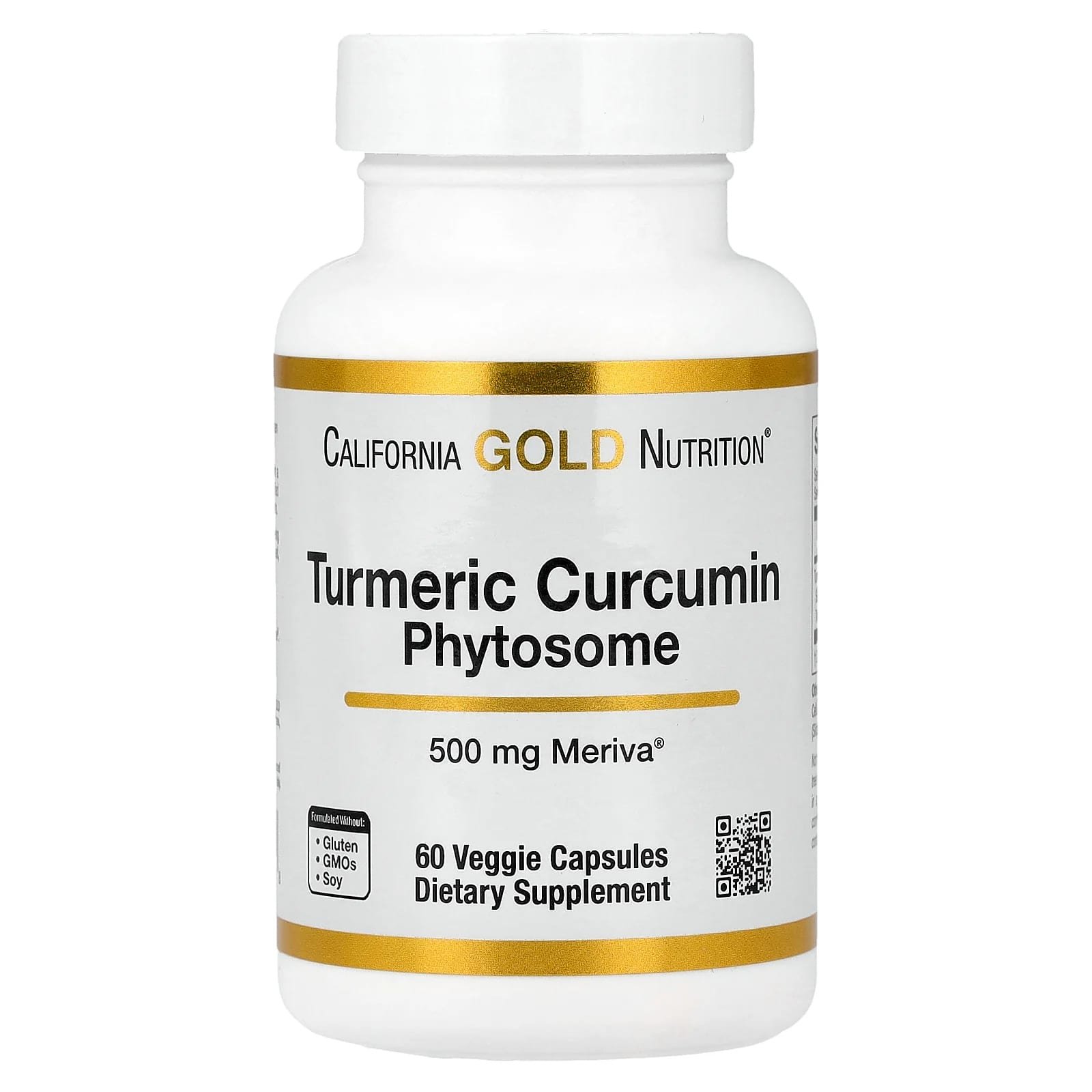 California Gold Nutrition, Turmeric Curcumin Phytosome Meriva®, 500 mg, 60 Cápsulas Vegetais