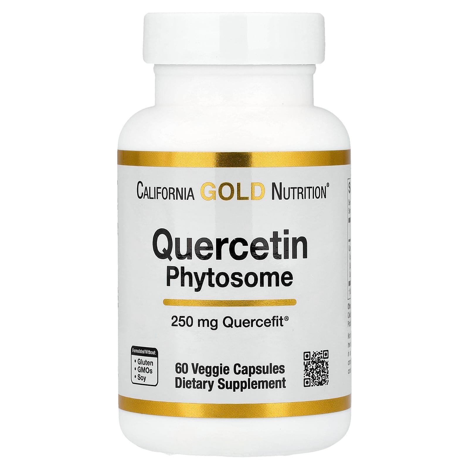 California Gold Nutrition, Quercetin Phytosome Quercefit®, 250 mg, 60 Cápsulas Vegetais