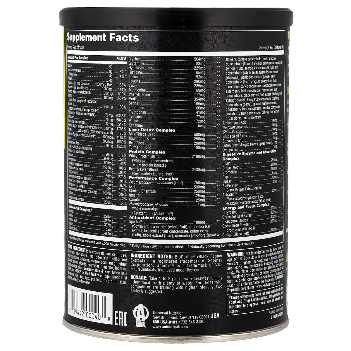 Animal, PAK®, Ultimate Foundation, 30 Packs, foto 2